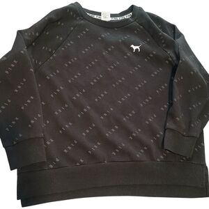 PINK Victoria's Secret Black Crewneck Sweater Size Medium